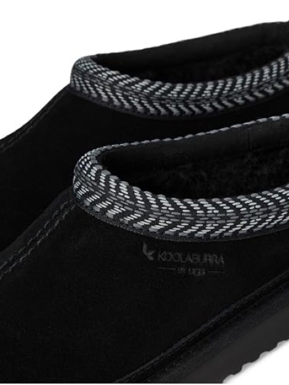 Koolaburra Men’s Black Suede Slip-On Loafers with Gray Trim